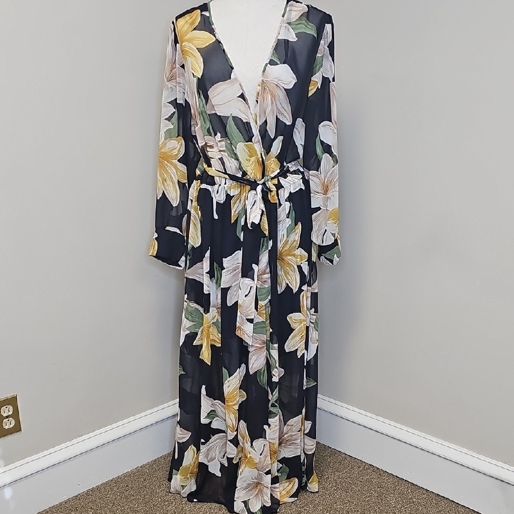 Floral Maxi Dress with Belt